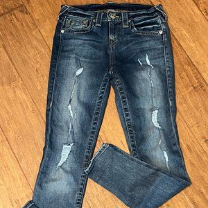 True Religion Super Skinny Jeans with distressing